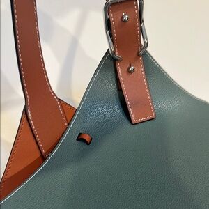 Bertolli Green Leather Tote Bag